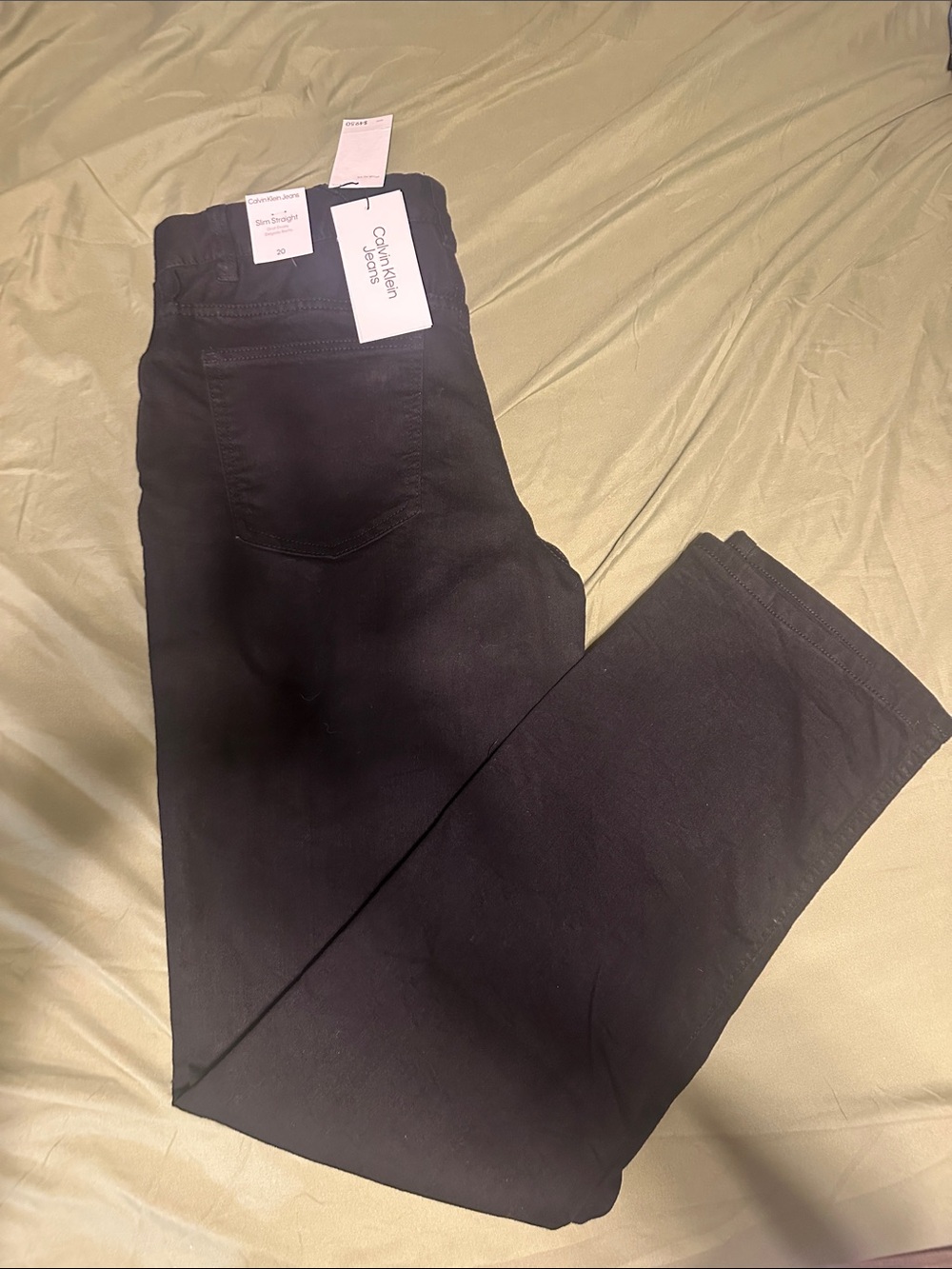 Calvin Klein Boys sz 20 Slim Straight Black Jeans